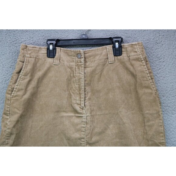 Eddie Bauer Tan Corduroy Stretch Skirt-Size 12-Pockets-Lagenlook - Picture 2 of 13